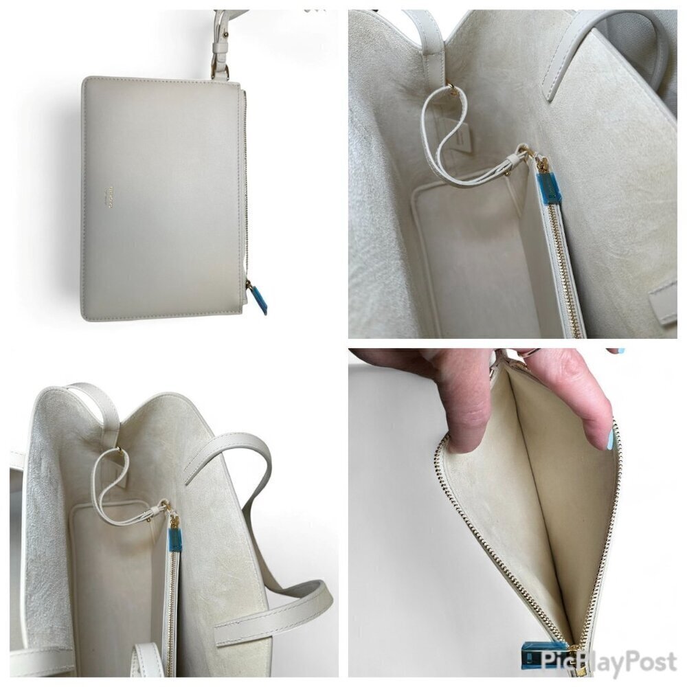 SALVATORE FERRAGAMO Charming Small Leather Tote, Mascarpone, NWT - Picture 15 of 16